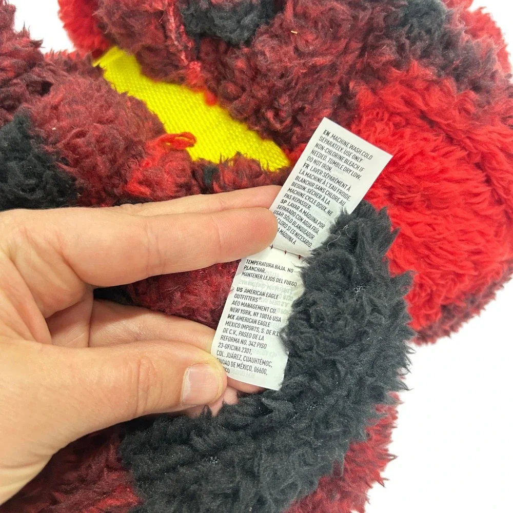 American Eagle Buffalo Plaid‎ Plush Throw Blanket Red Black 50x60 NWT Cozy